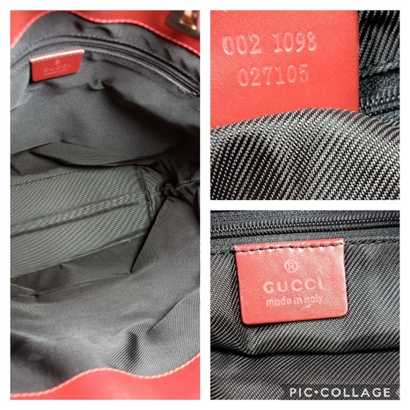 Gucci w Red leather accents Tote Bag - Picture 8 of 8